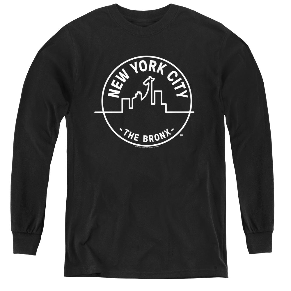 New York City See Nyc Bronx Long Sleeve Kids Youth T Shirt Black