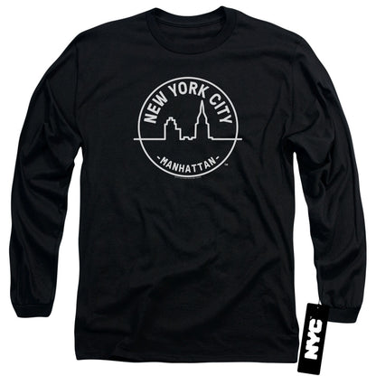 New York City See Nyc Manhattan Mens Long Sleeve Shirt Black