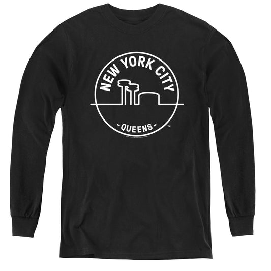 New York City See Nyc Queens Long Sleeve Kids Youth T Shirt Black