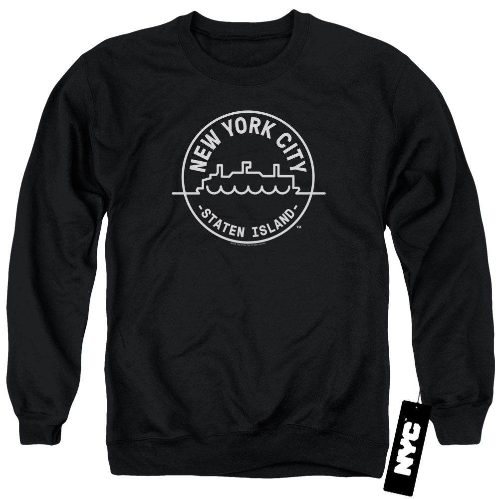 New York City See Nyc Staten Island Mens Crewneck Sweatshirt Black