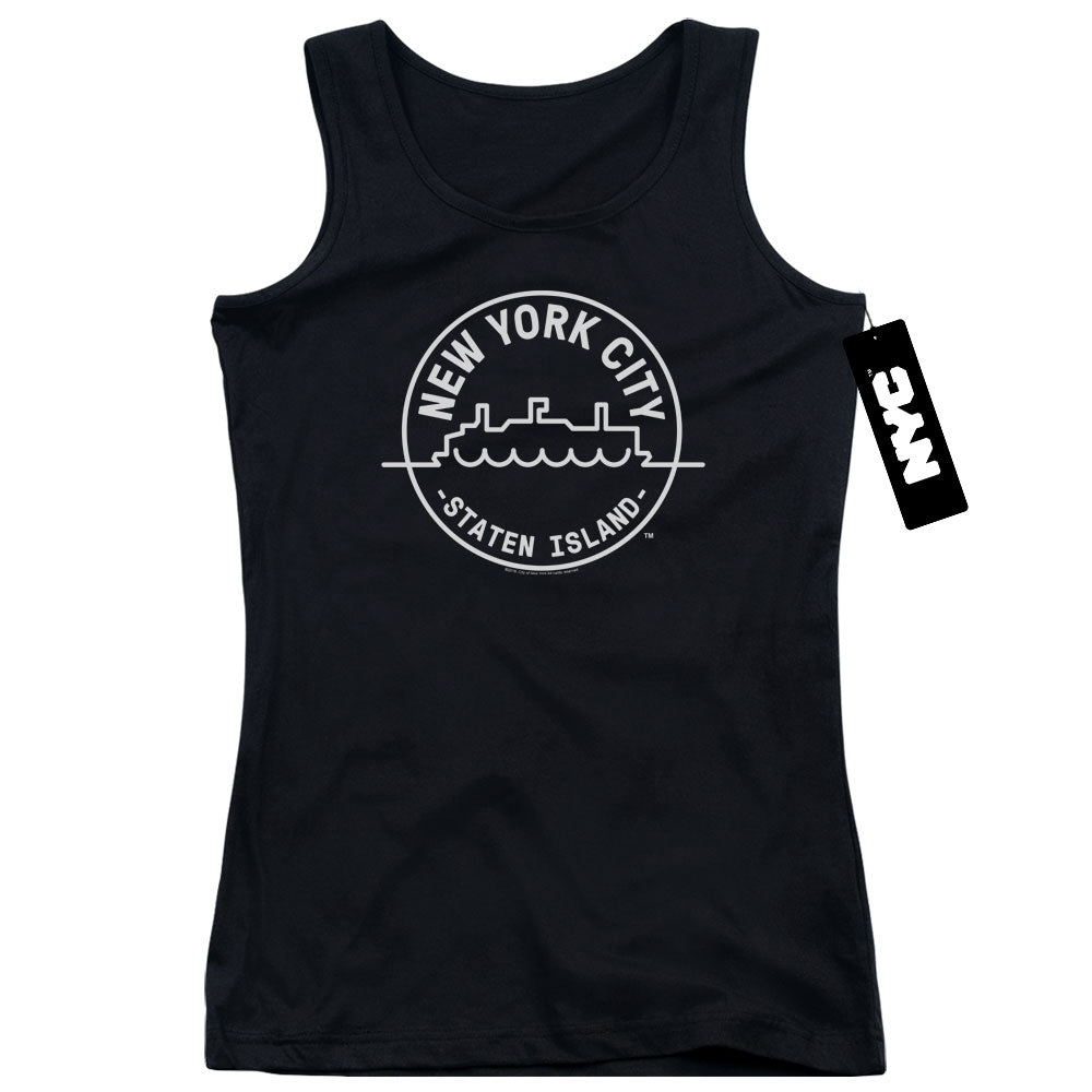 New York City See Nyc Staten Island Womens Tank Top Shirt Black