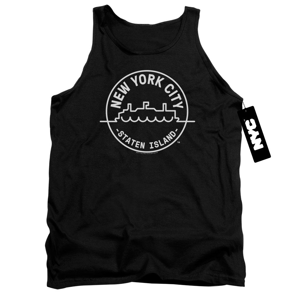 New York City See Nyc Staten Island Mens Tank Top Shirt Black