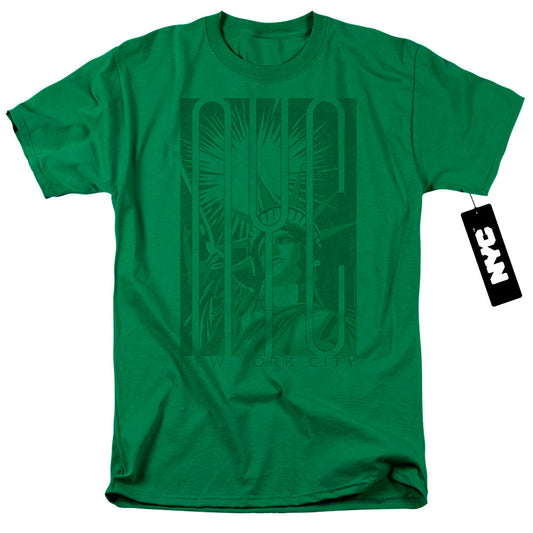 New York City Liberty Mens T Shirt Kelly Green