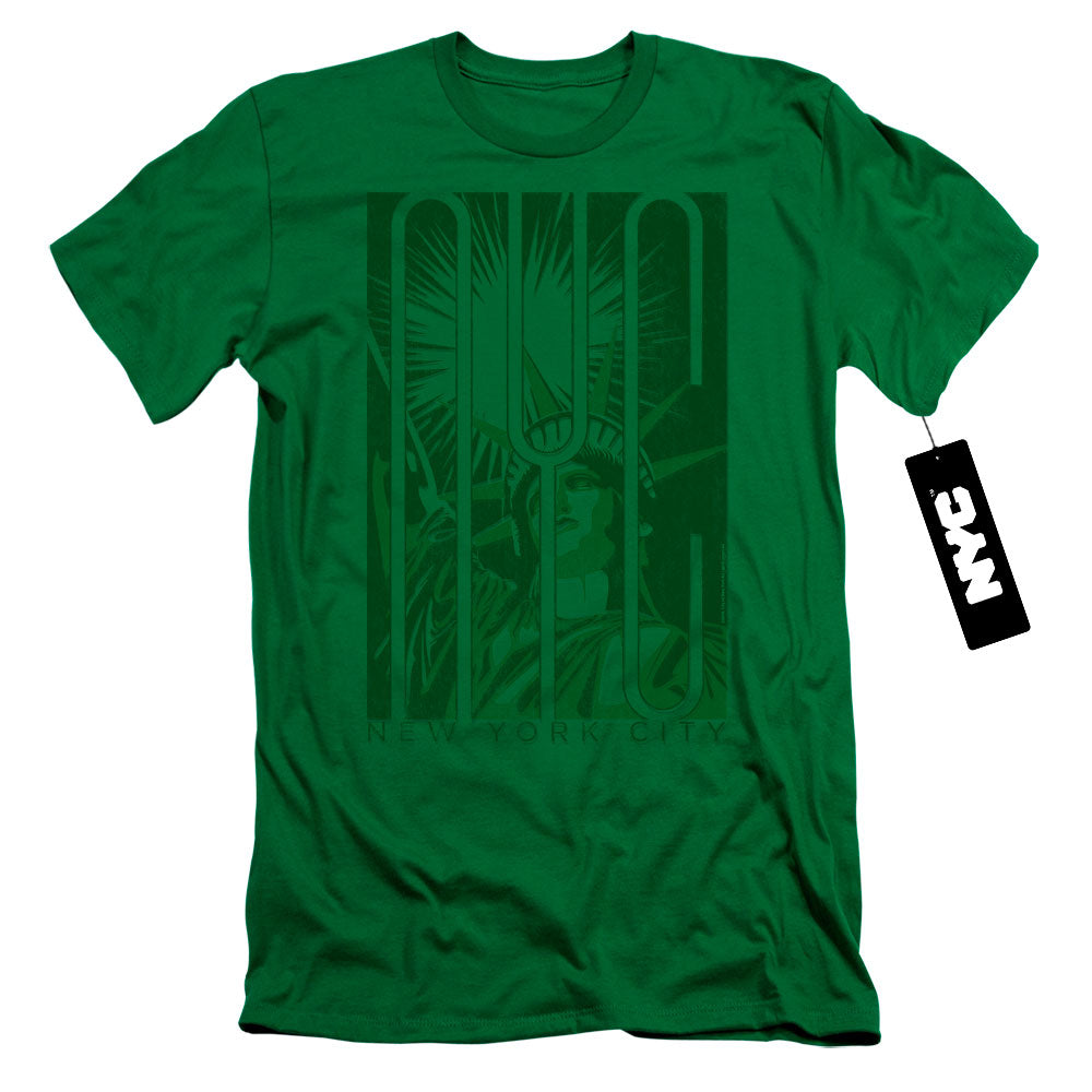 New York City Liberty Slim Fit Mens T Shirt Kelly Green