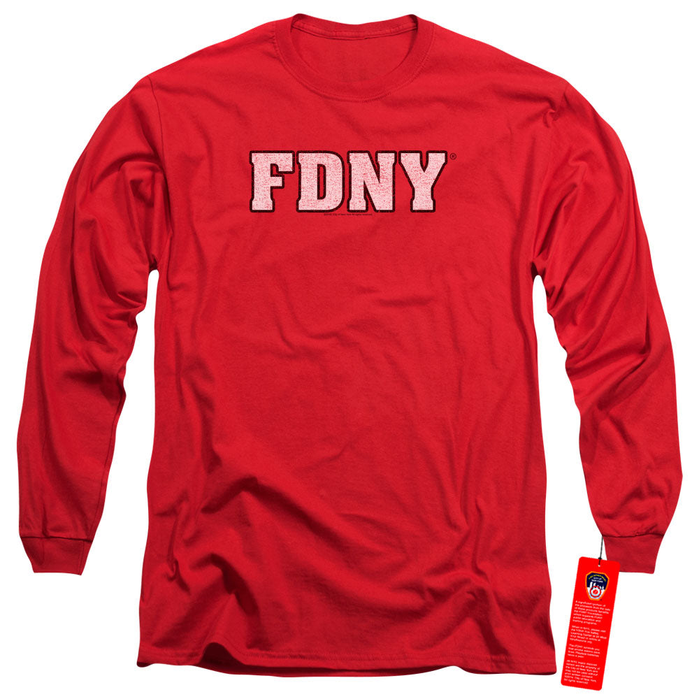 New York City Fdny Mens Long Sleeve Shirt Red