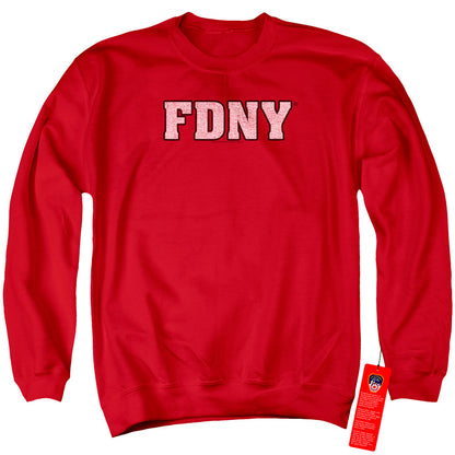 New York City Fdny Mens Crewneck Sweatshirt Red