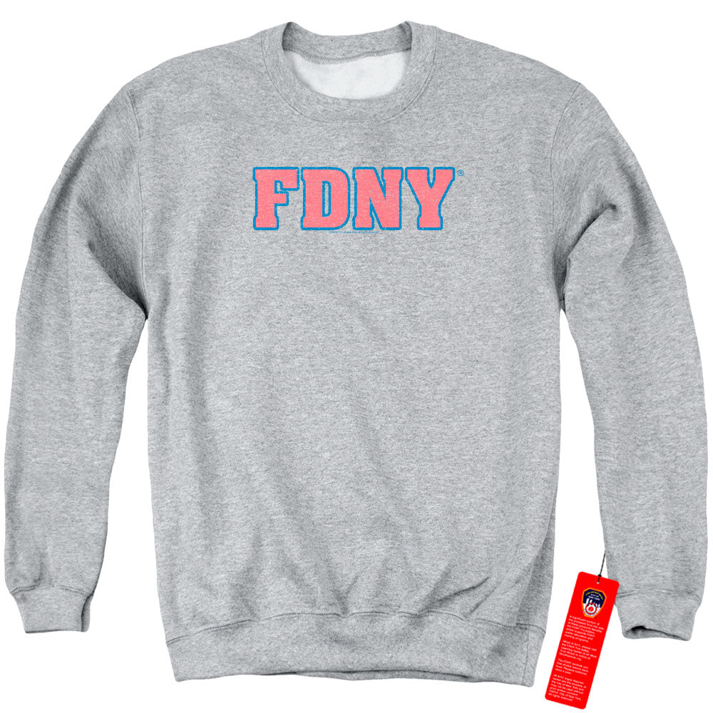 New York City Fdny Mens Crewneck Sweatshirt Athletic Heather