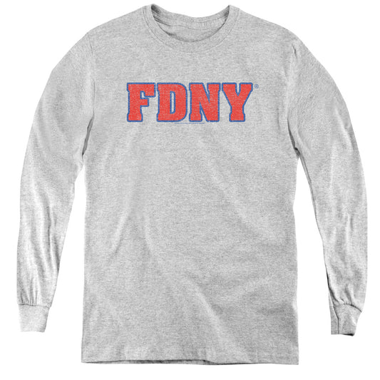 New York City Fdny Long Sleeve Kids Youth T Shirt Athletic Heather