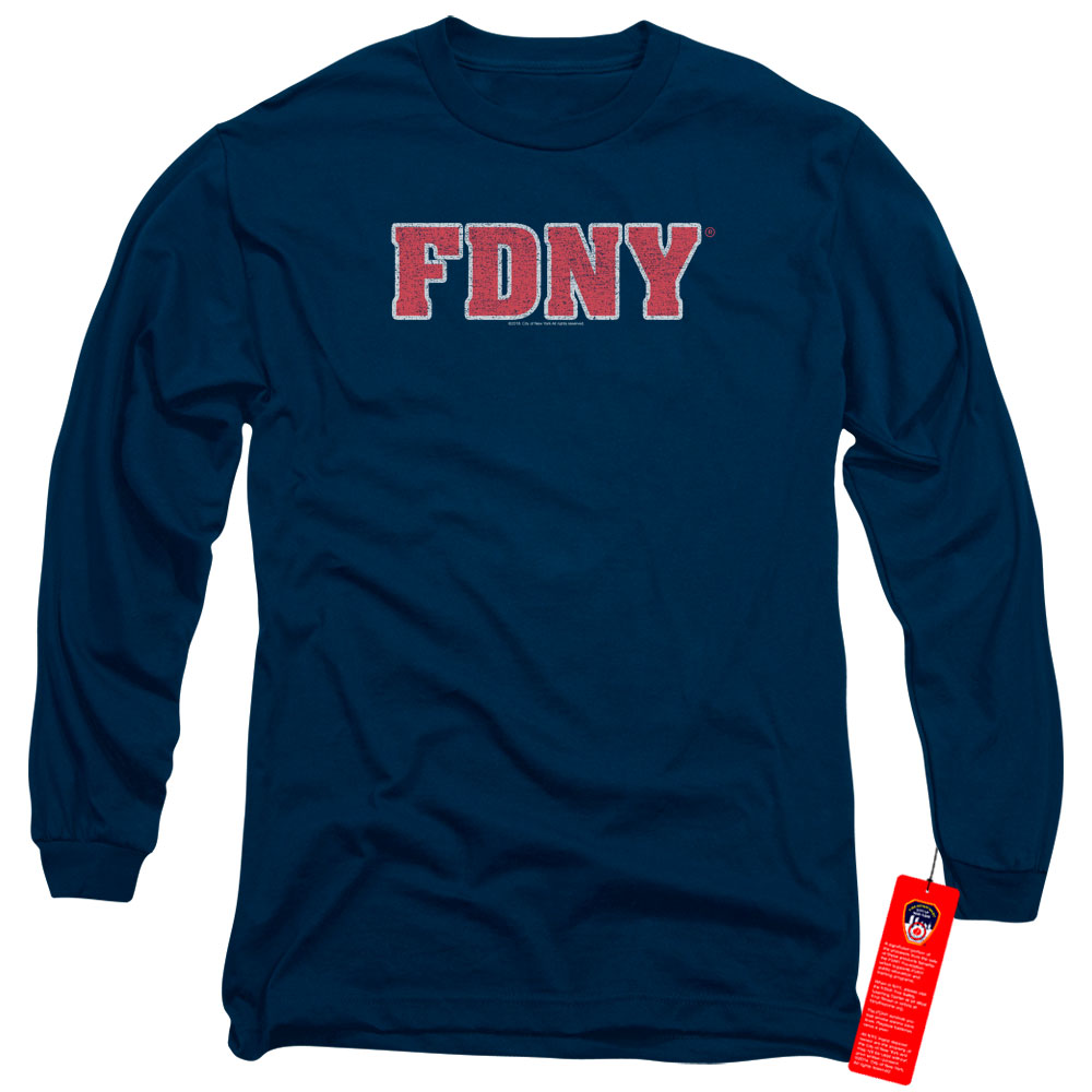 New York City Fdny Mens Long Sleeve Shirt Navy