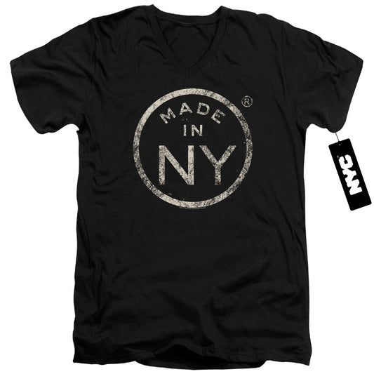 New York City Ny Made Mens Slim Fit V Neck T Shirt Black