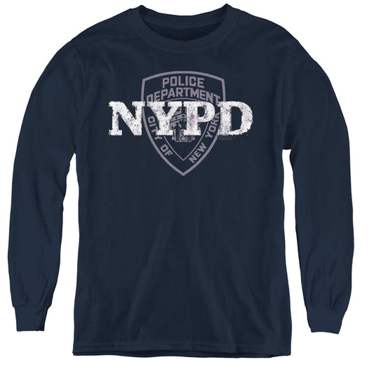 New York City Nypd Long Sleeve Kids Youth T Shirt Navy