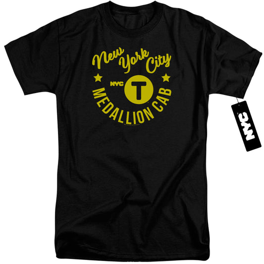 New York City Nyc Hipster Taxi Tee Mens Tall T Shirt Black