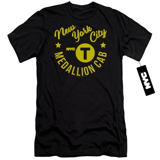 New York City Nyc Hipster Taxi Tee Slim Fit Mens T Shirt Black