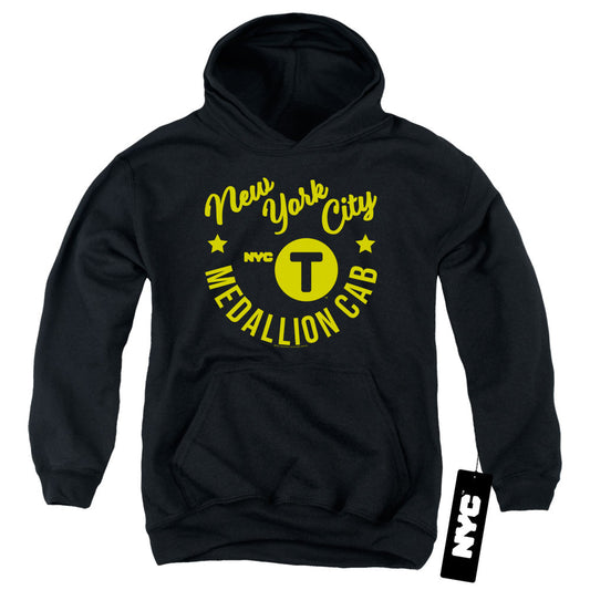 New York City Nyc Hipster Taxi Tee Kids Youth Hoodie Black