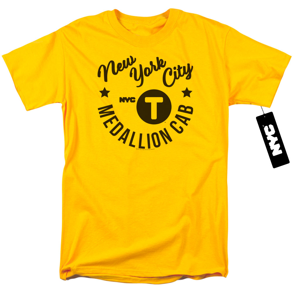 New York City Nyc Hipster Taxi Tee Mens T Shirt Yellow