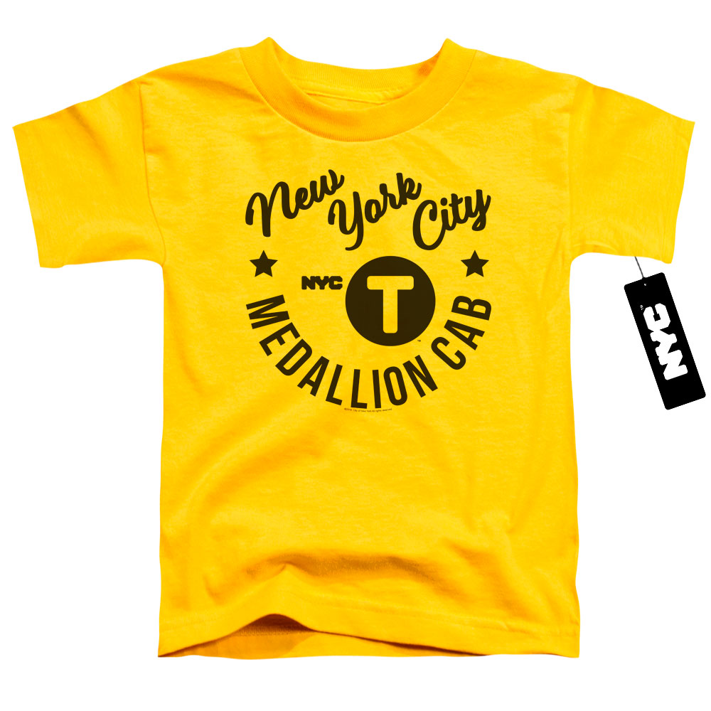 New York City Nyc Hipster Taxi Tee Toddler Kids Youth T Shirt Yellow