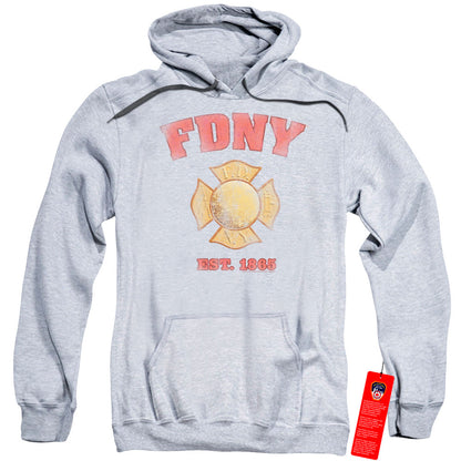 New York City Fdny Vintage Badge Mens Hoodie Athletic Heather