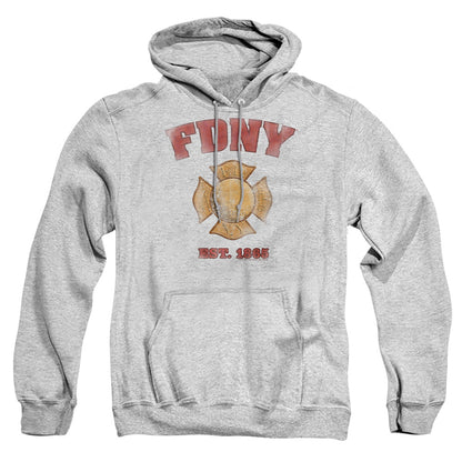 New York City Fdny Vintage Badge Mens Hoodie Athletic Heather