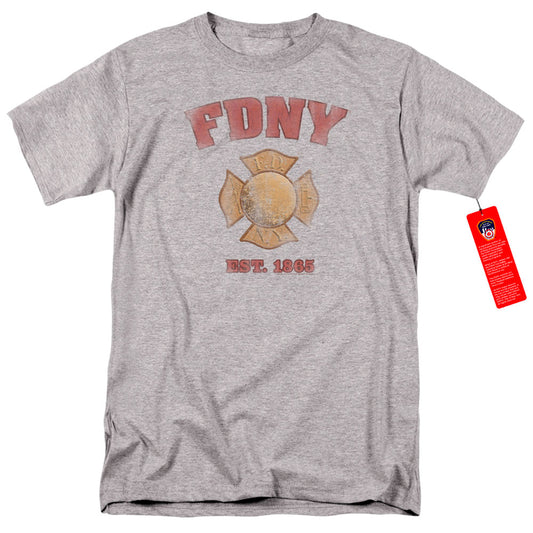 New York City Fdny Vintage Badge Mens T Shirt Athletic Heather