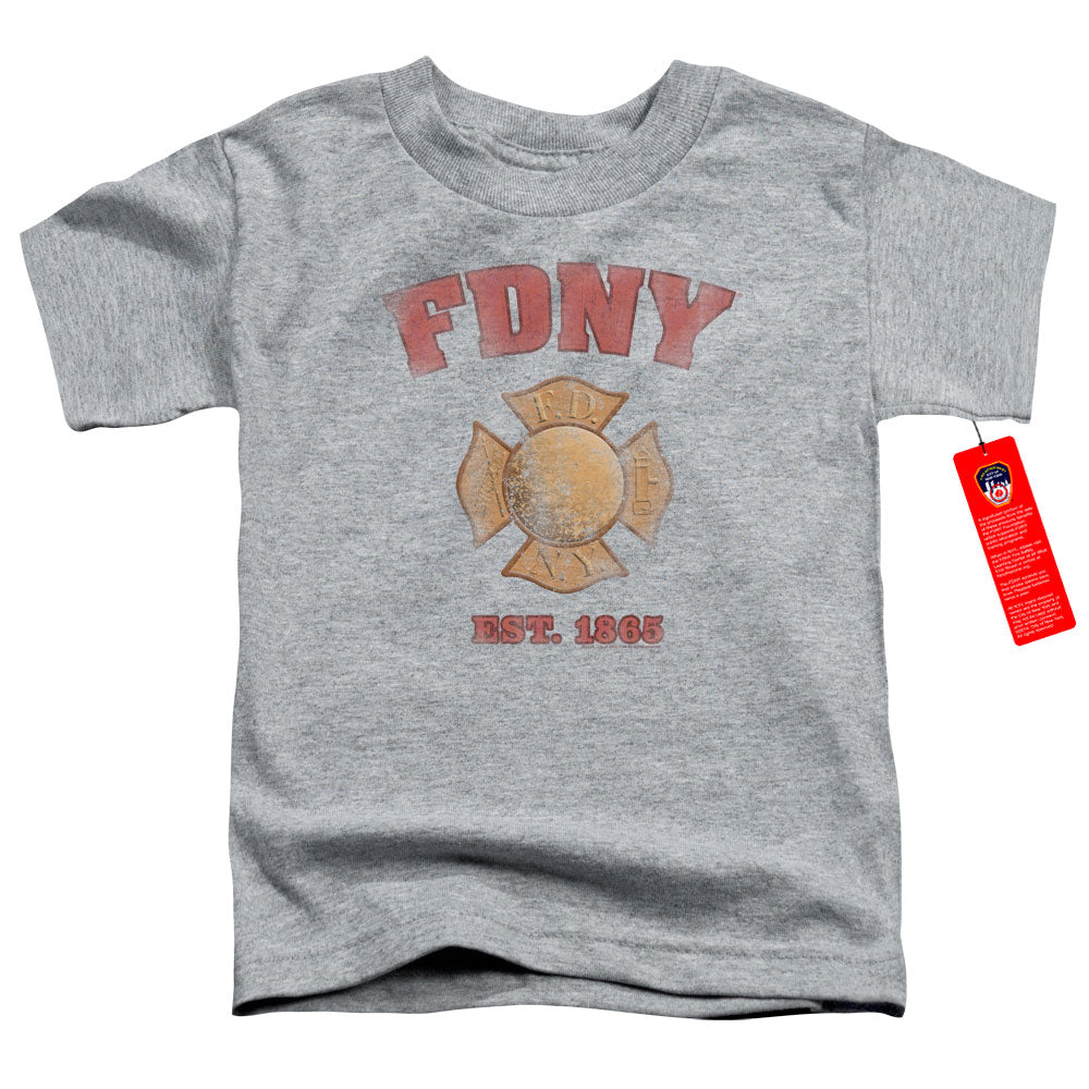 New York City Fdny Vintage Badge Toddler Kids Youth T Shirt Athletic Heather