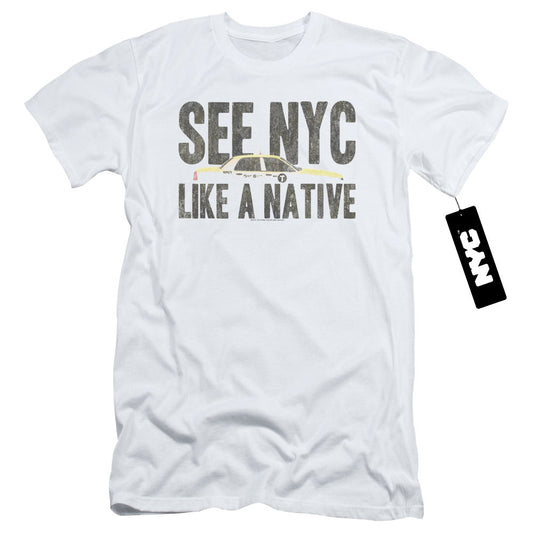 New York City Nyc Like A Native Slim Fit Mens T Shirt White