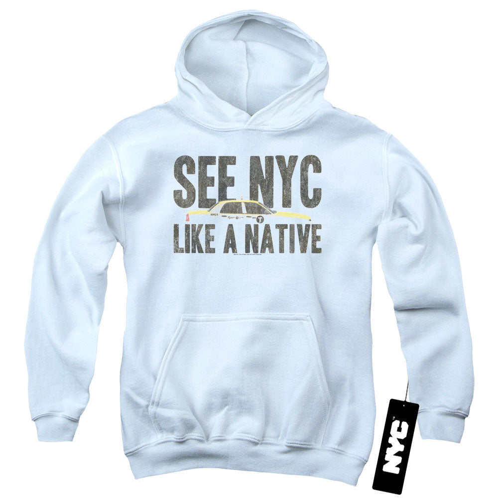 New York City Nyc Like A Native Kids Youth Hoodie White