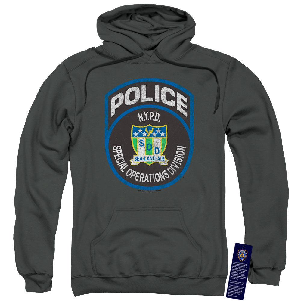 New York City Special Ops Mens Hoodie Charcoal