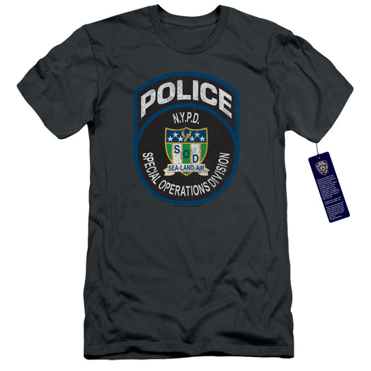 New York City Special Ops Slim Fit Mens T Shirt Charcoal