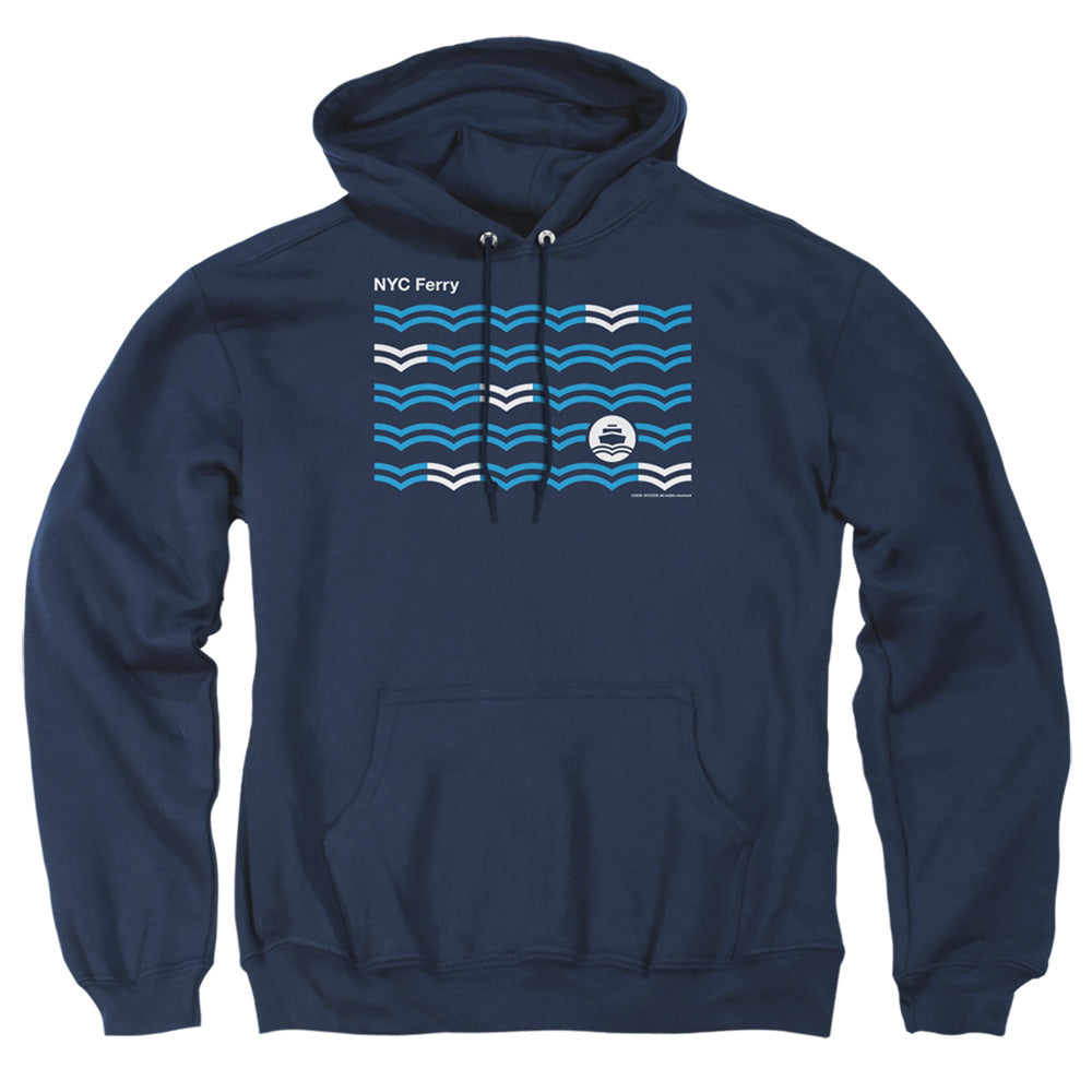 New York City Waves Mens Hoodie Navy