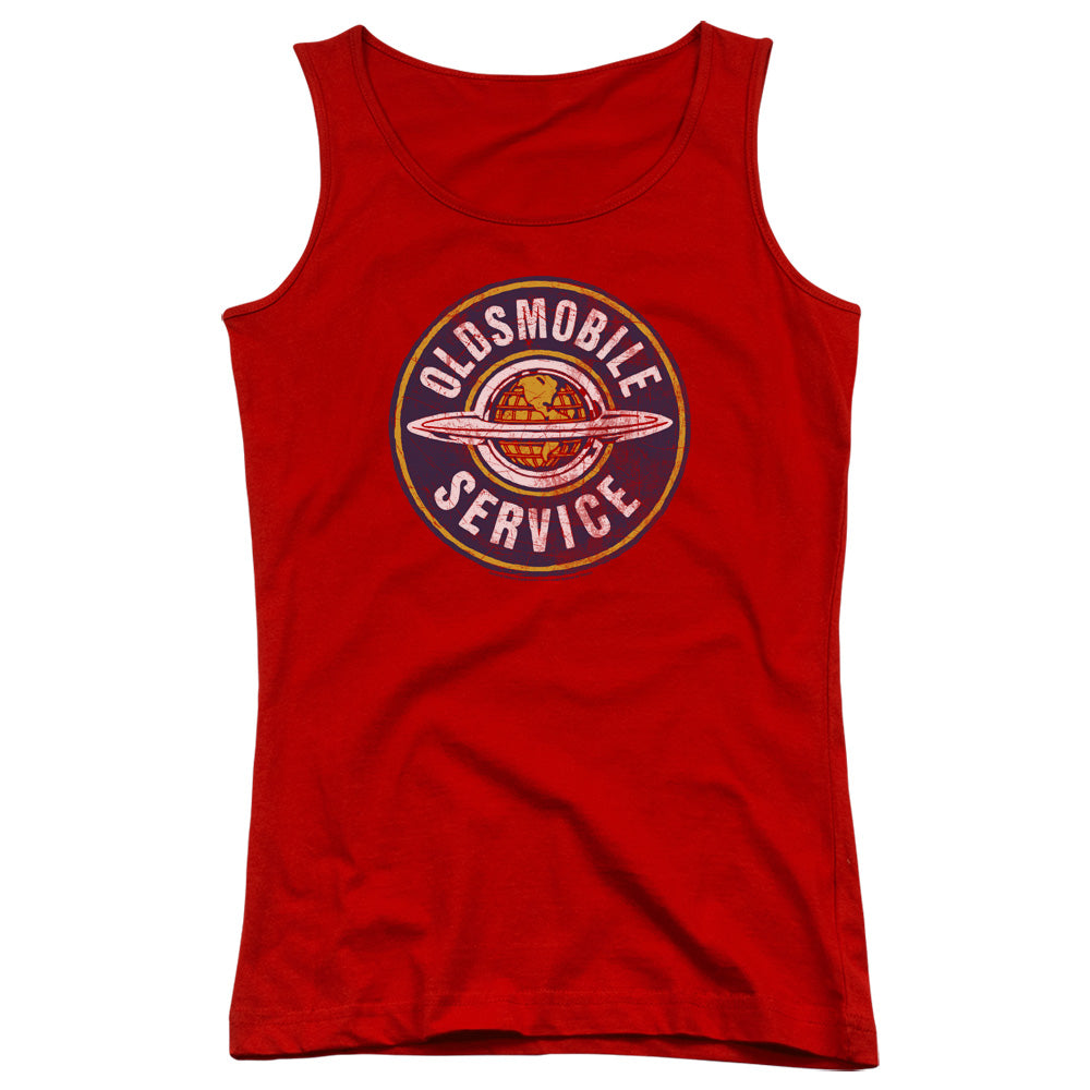 Oldsmobile Vintage Service Womens Tank Top Shirt Red