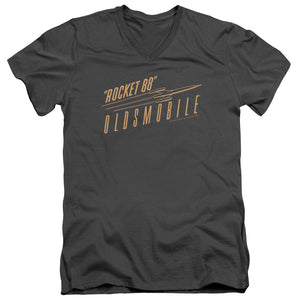 Oldsmobile Retro 88 Mens Slim Fit V Neck T Shirt Charcoal