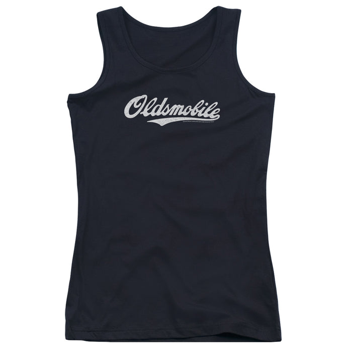 Oldsmobile Oldsmobile Cursive Logo Womens Tank Top Shirt Black