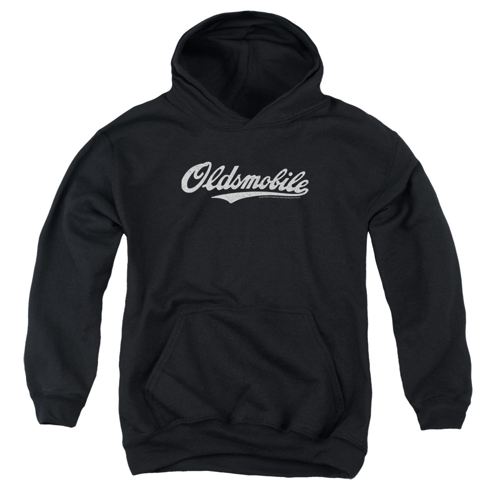 Oldsmobile Oldsmobile Cursive Logo Kids Youth Hoodie Black