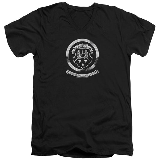 Oldsmobile 1930s Crest Emblem Mens Slim Fit V Neck T Shirt Black