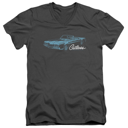 Oldsmobile 68 Cutlass Mens Slim Fit V Neck T Shirt Charcoal