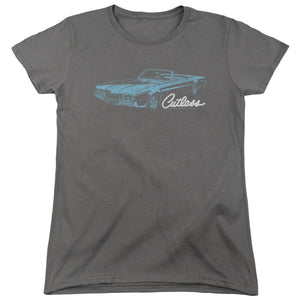 Oldsmobile 68 Cutlass Womens T Shirt Charcoal