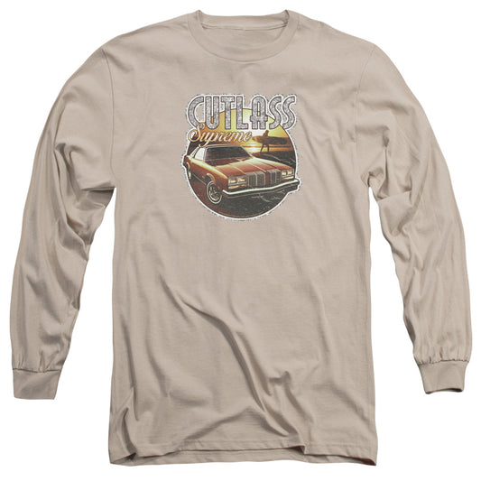 Oldsmobile Supreme Iron On Mens Long Sleeve Shirt Sand