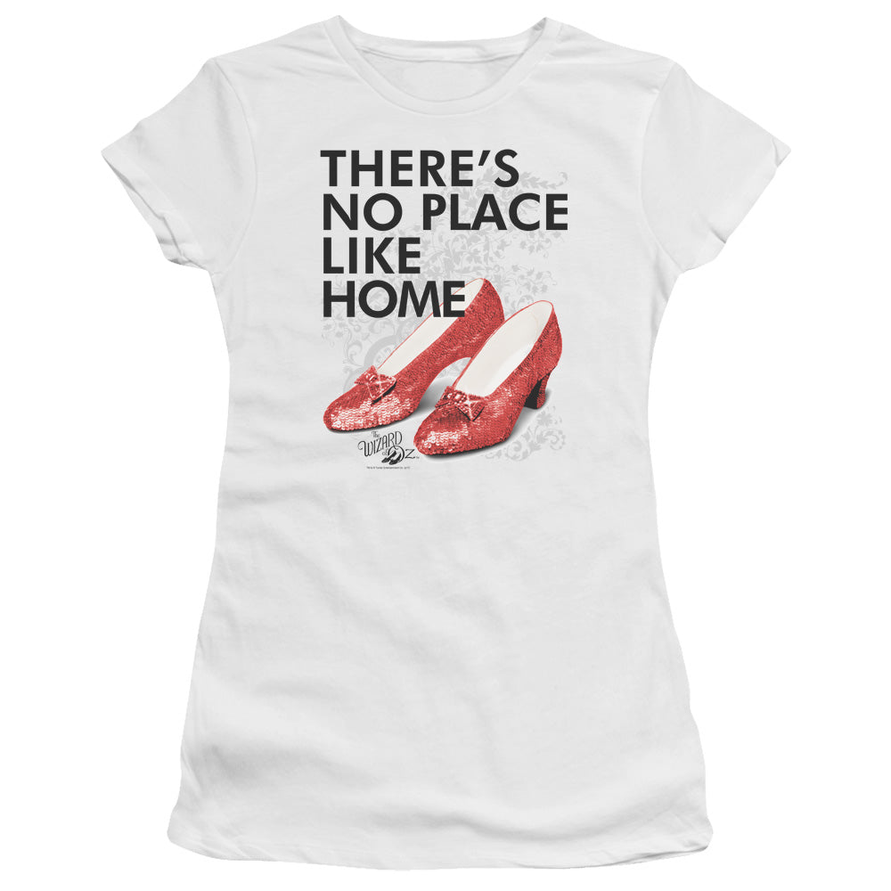 Wizard Of Oz No Place Like Home Junior Sheer Cap Sleeve Womens T Shirt White