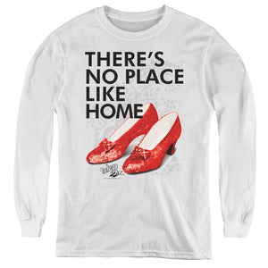 Wizard Of Oz No Place Like Home Long Sleeve Kids Youth T Shirt White
