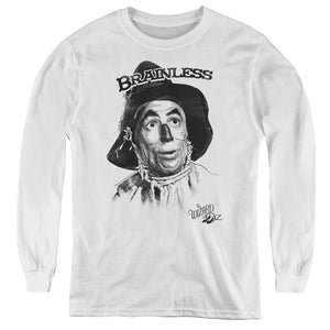 Wizard Of Oz Brainless Long Sleeve Kids Youth T Shirt White