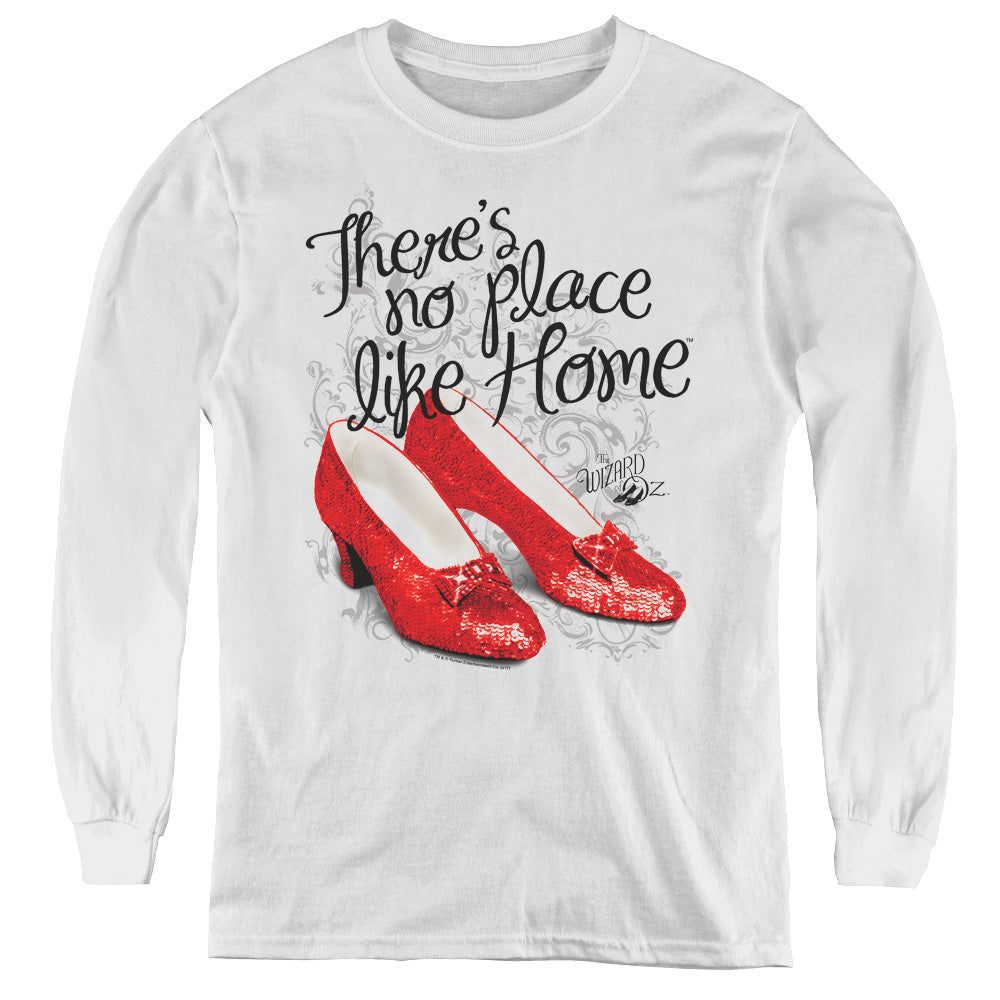 Wizard Of Oz Ruby Slippers Long Sleeve Kids Youth T Shirt White