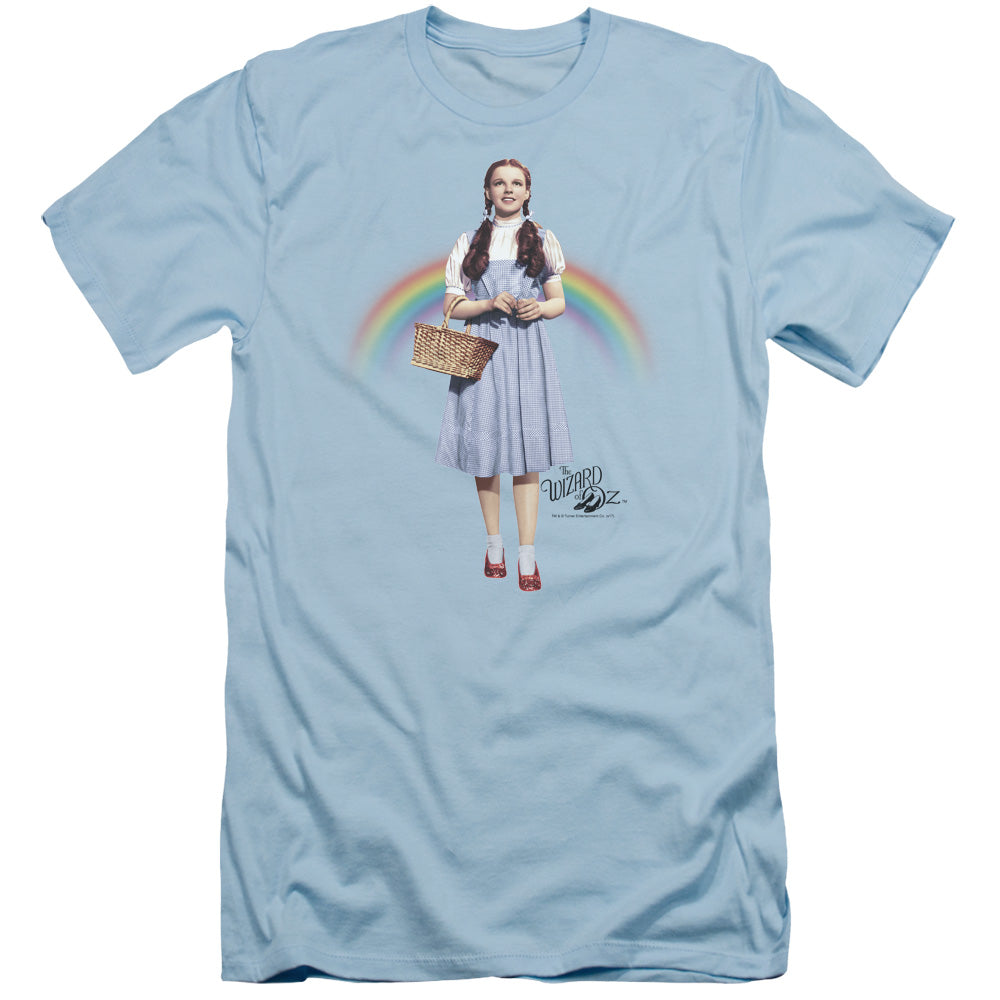Wizard Of Oz Over The Rainbow Slim Fit Mens T Shirt Light Blue