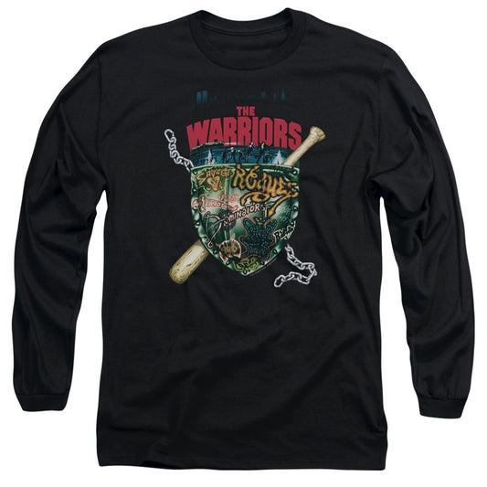 The Warriors Shield Mens Long Sleeve Shirt Black