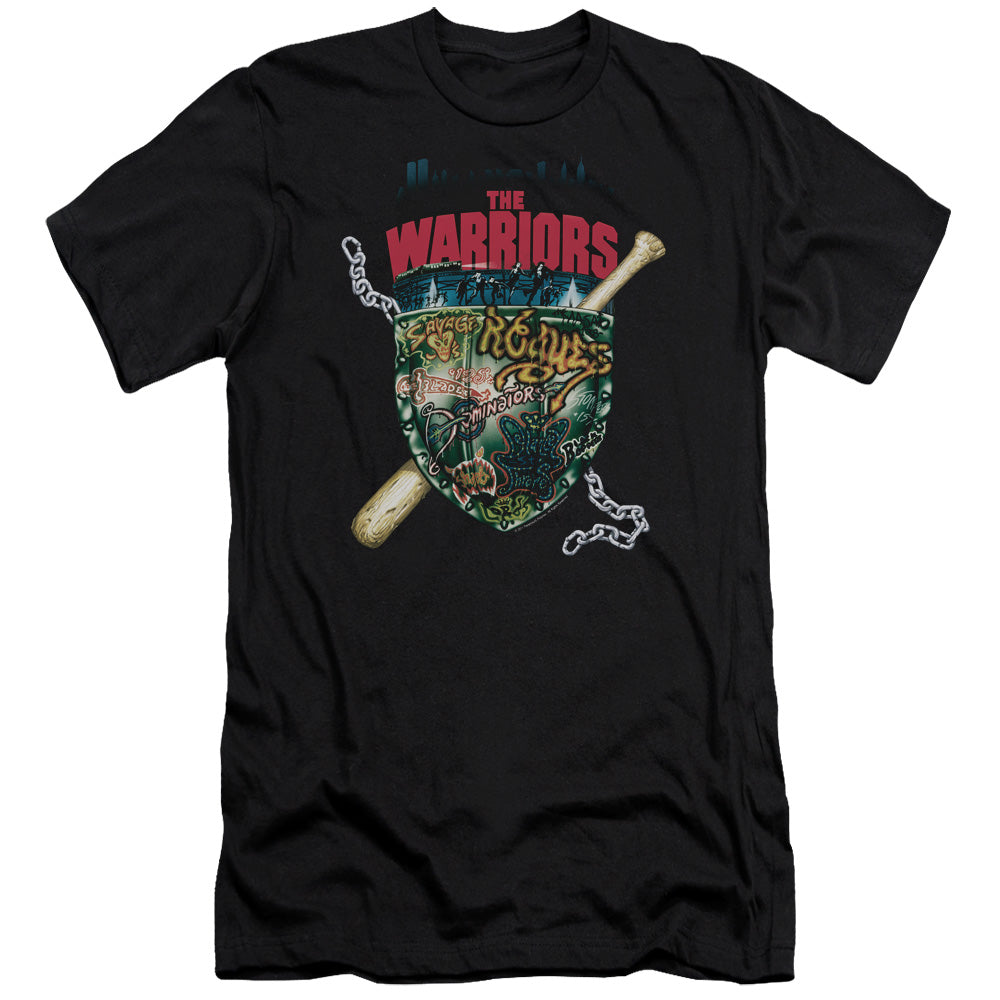 The Warriors Shield Premium Bella Canvas Slim Fit Mens T Shirt Black