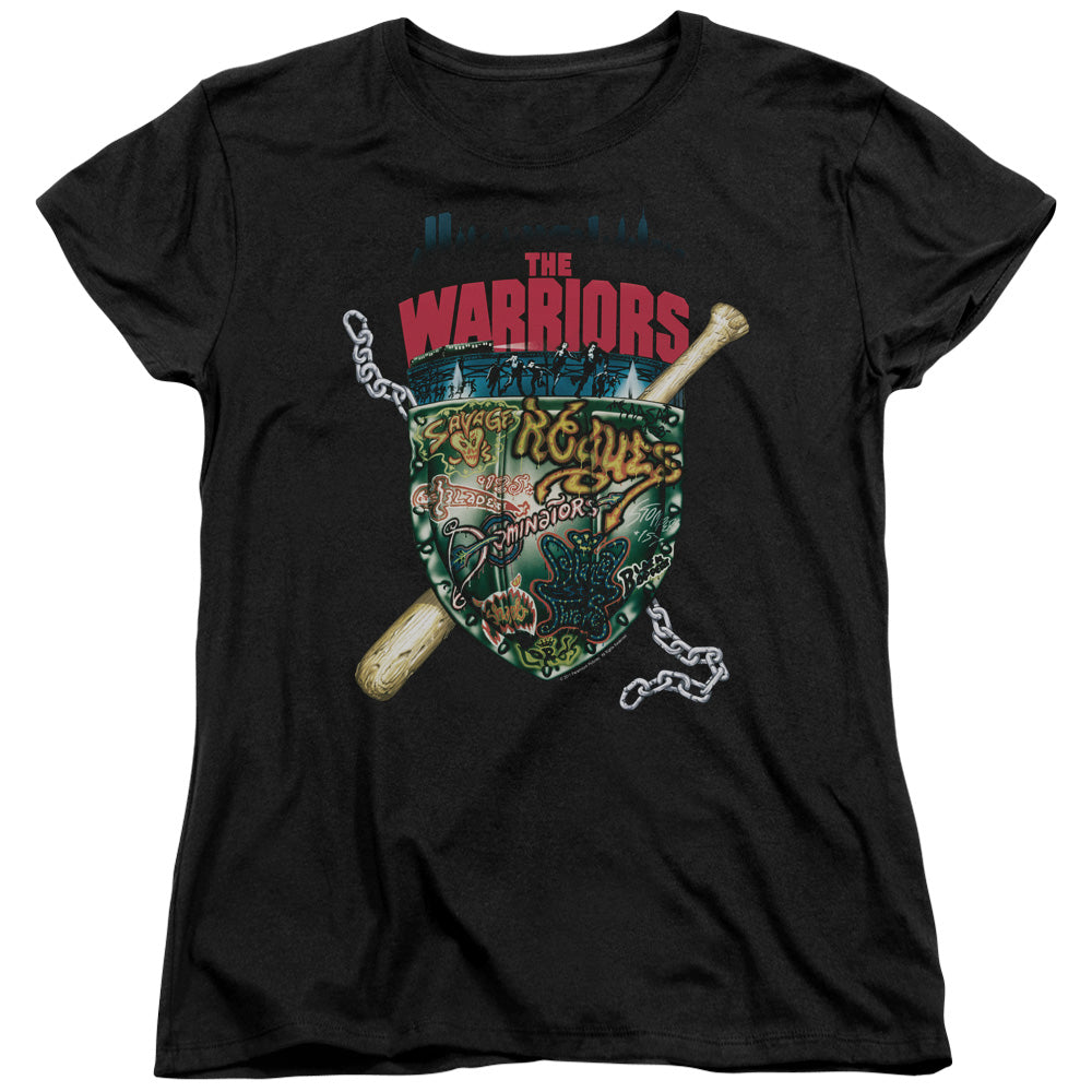 The Warriors Shield Womens T Shirt Black