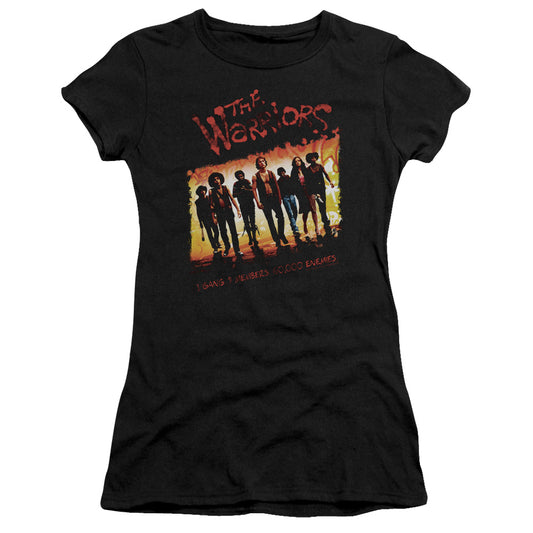 The Warriors One Gang Junior Sheer Cap Sleeve Womens T Shirt Black