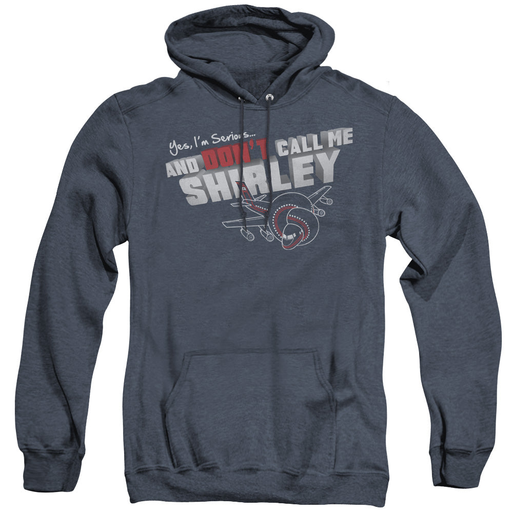 Airplane Dont Call Me Shirley Mens Heather Hoodie Navy