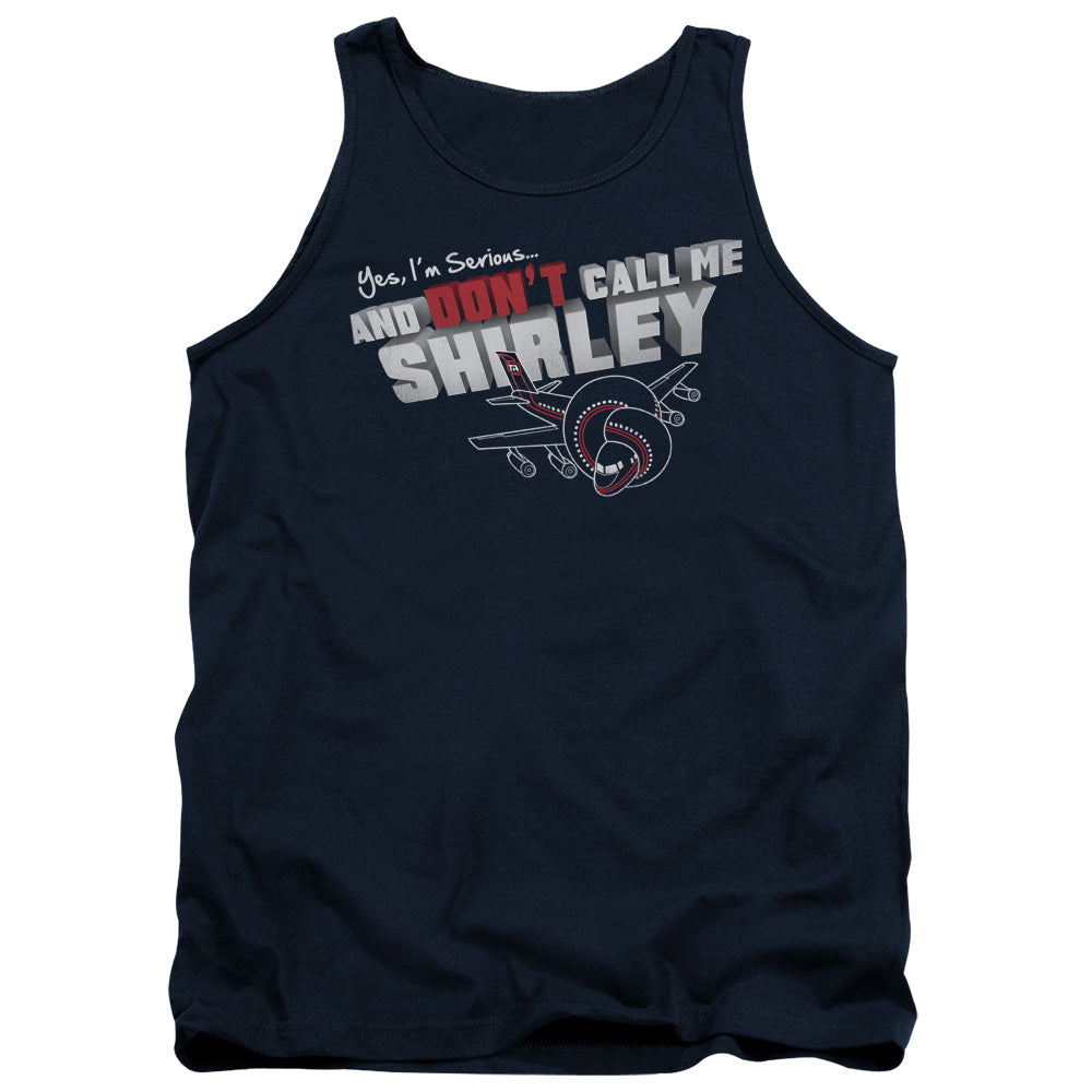 Airplane! Don't Call Me Shirley Mens Tank Top Shirt Navy Blue