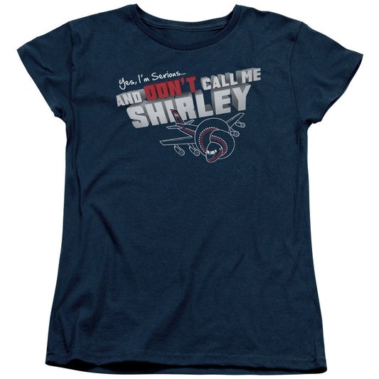 Airplane! Don't Call Me Shirley Womens T Shirt Navy Blue