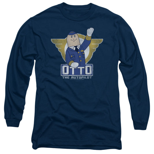 Airplane! OTTO The Autopilot Mens Long Sleeve Shirt Navy Blue